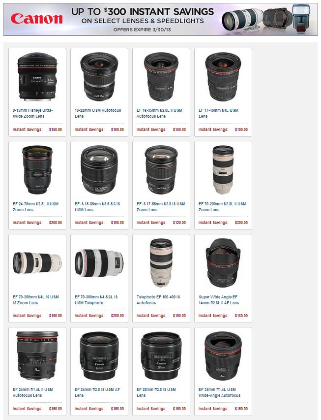 Deal New Canon USA Lens Speedlite Rebates 1KIND Photography