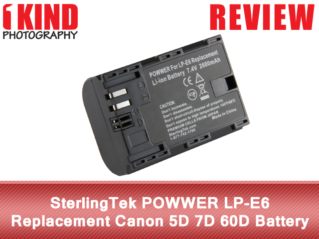 SterlingTek POWWER LP-E6 Replacement Canon EOS 5D 7D 60D Battery
